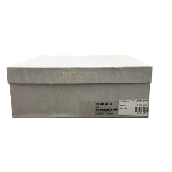 Jimmy Choo Trinny 85 Gold Mirror Leather Ankle Cuff Heels Pumps 40 In Box - Picture 8 of 8